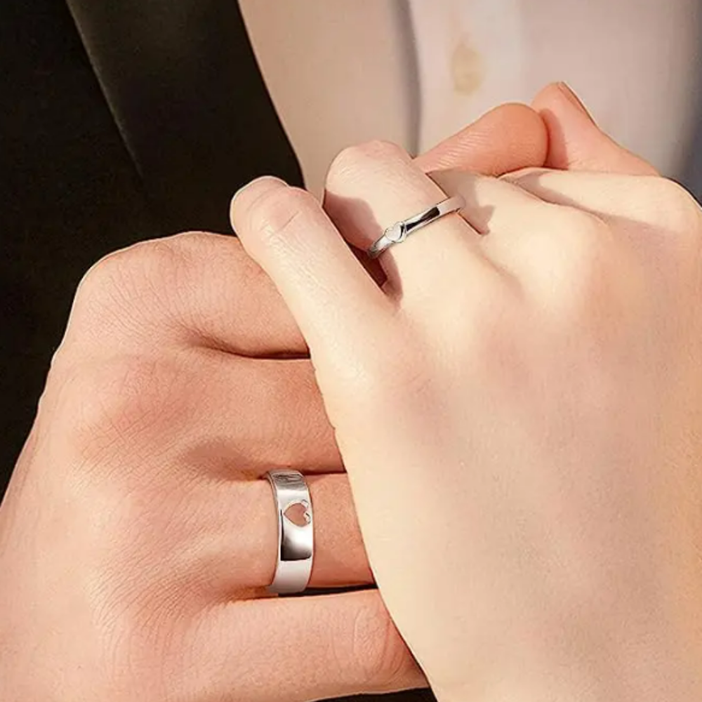 Pareja Anillos de Amor Ajustables (Plata 925) + Regalo Caja