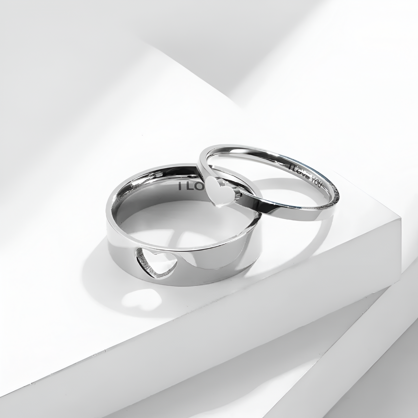 Pareja Anillos de Amor Ajustables (Plata 925) + Regalo Caja