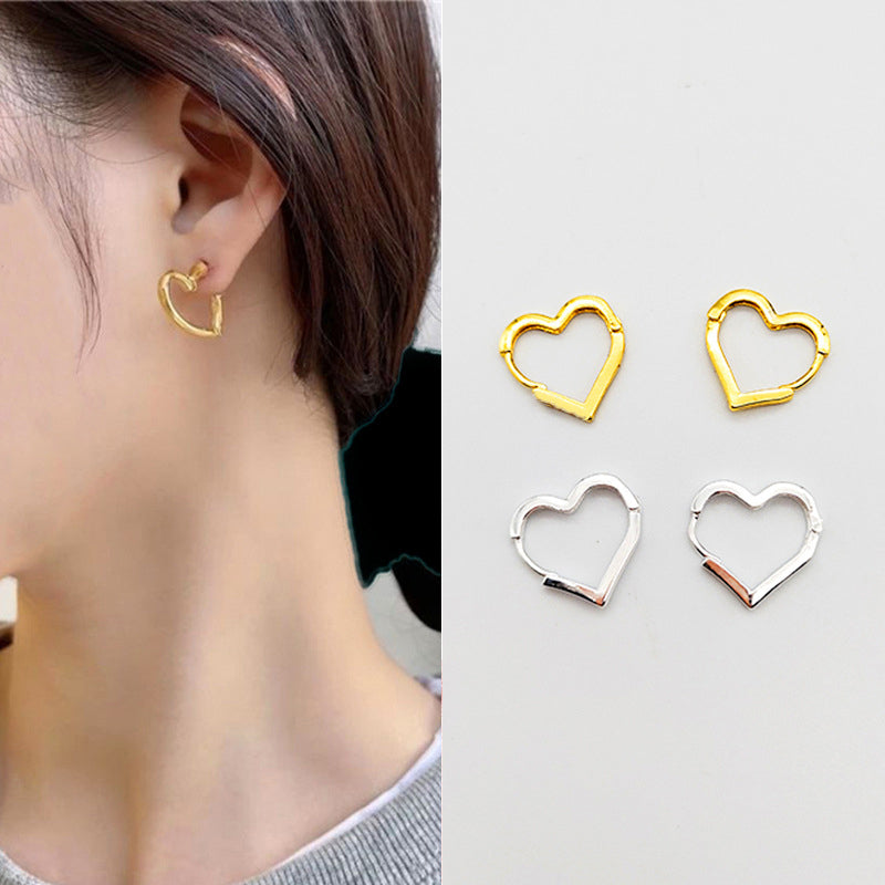 Pendientes corazón plata y oro