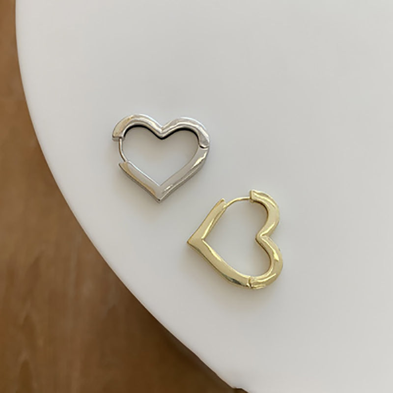 Pendientes corazón plata y oro
